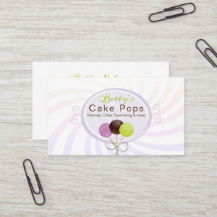 Cake Pop Bakery Stylish Design Business Card