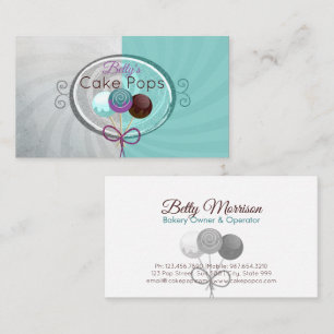 Cake Pop Bakery Stylish Design Business Card