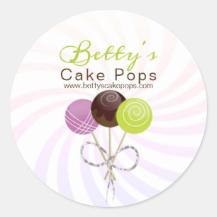 Cake Pop Bakery Stylish Design Classic Round Sticker
