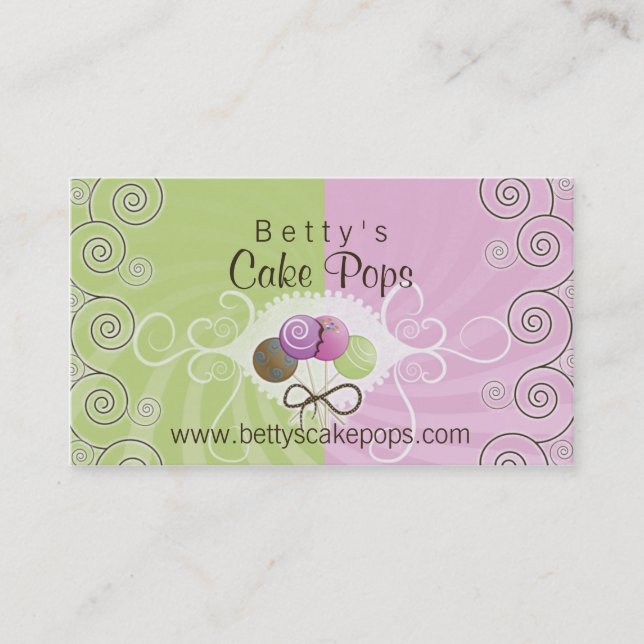 Cake pop business cards (Front)