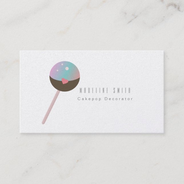 Cake Pop Cookie Baking Cake Decorator Colourful Business Card (Front)