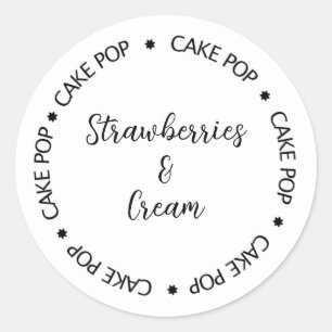 Cake pop Flavour Label, Personalised cake pops Classic Round Sticker