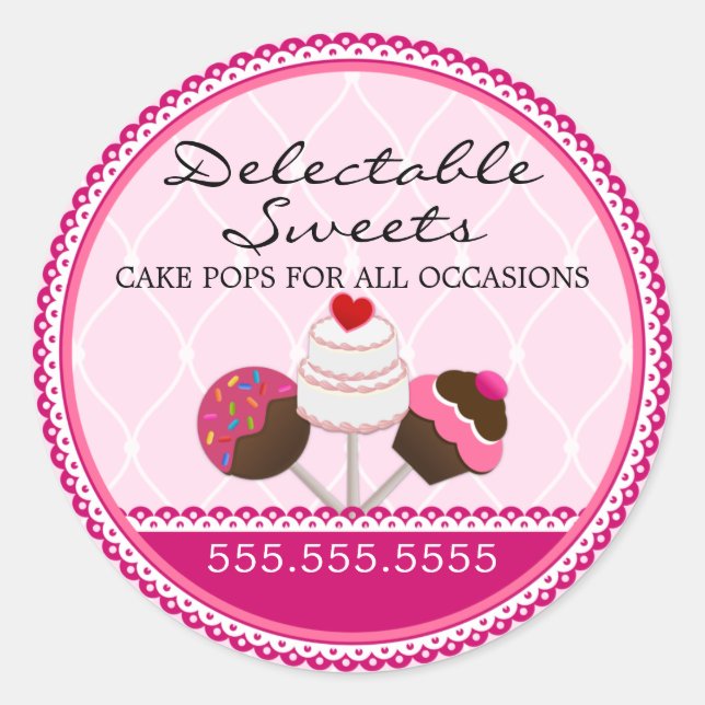Cake Pops Bakery Box Seals (Front)