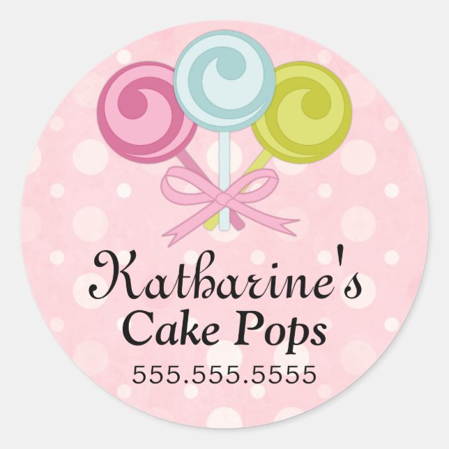 Cake Pops Bakery Box Seals (Front)