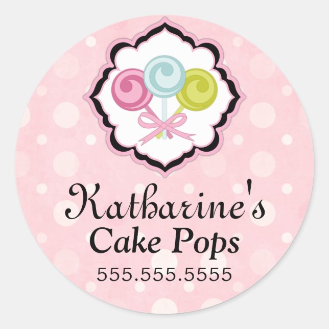 Cake Pops Bakery Box Seals (Front)