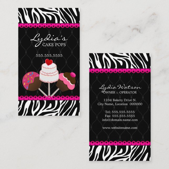 Cake Pops Bakery Business Card (Front/Back)