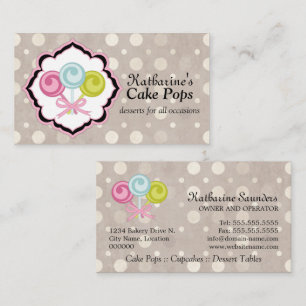 Cake Pops Bakery Business Card