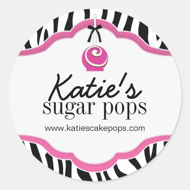 Cake Pops Bakery Packaging Stickers (Front)