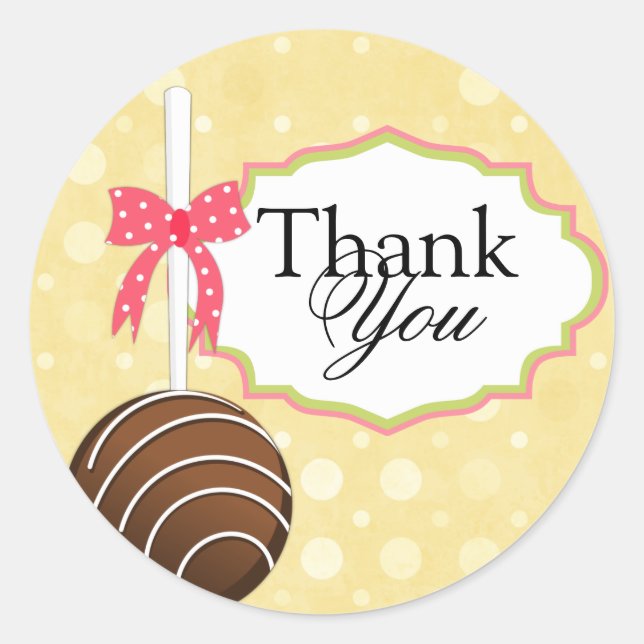 Cake Pops Bakery Thank You Box Seals (Front)