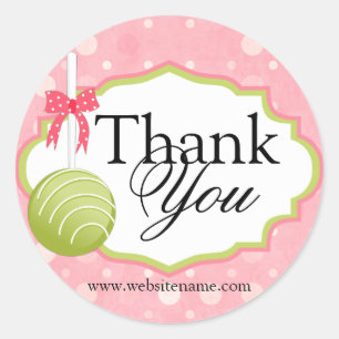 Cake Pops Bakery Thank You Classic Round Sticker