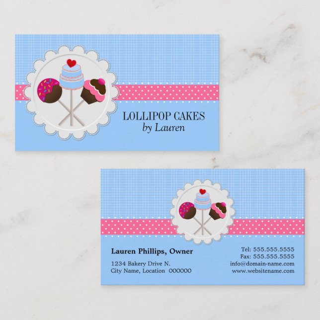Cake Pops Business Card (Front/Back)