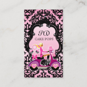 Cake Pops Business Card Scooter Black Pink