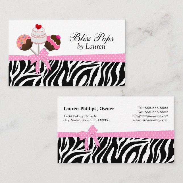 Cake Pops Business Cards (Front/Back)