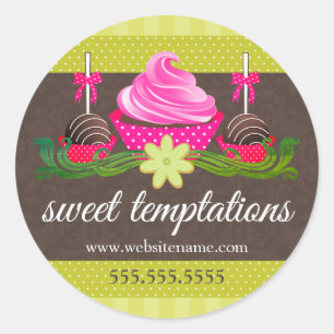 Cake Pops Cookie and Cupcake Bakery Box Seals