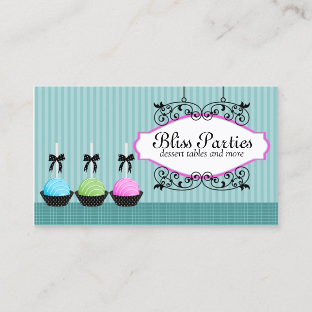 Cake Pops Desserts Business Card (Front)