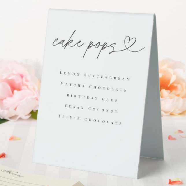 Cake Pops Flavors Dessert Table Wedding Tent Sign (In SItu (Wedding))