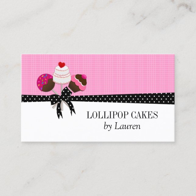 Cake Pops Pink Business Card (Front)