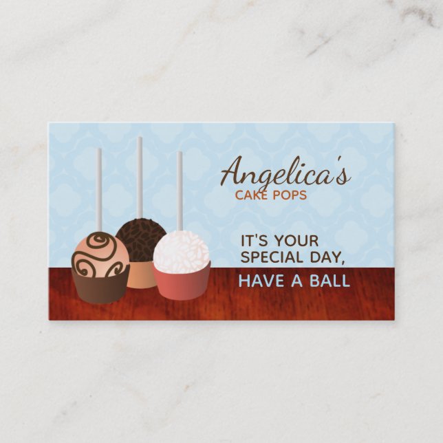 Cake Pops Slogans Business Cards (Front)