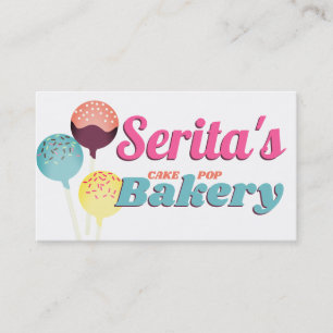 Cake pops sprinkles baking bakery confections business card