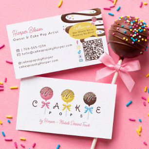 Cake Pops Sweet Mobile Dessert Truck Bakery Business Card