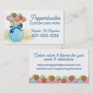 Cake pops wedding event baking bakery confections business card