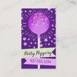 Cake pops wedding event baking bakery purple business card