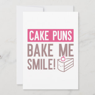 Cake Puns Bake Me Smile Thank You Card
