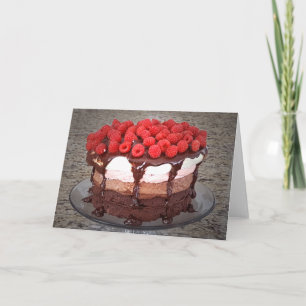 Cake Raspberry Chocolate Strawberry Vanilla Cakes Card