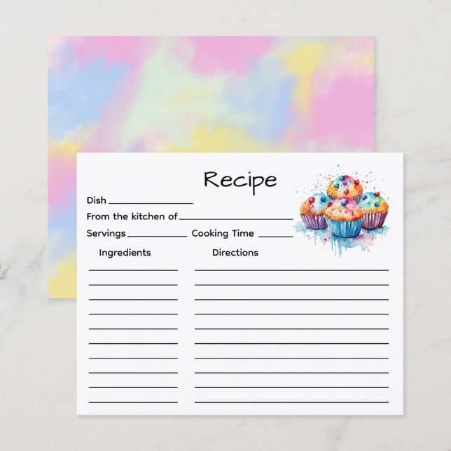 Cake Recipe Card (Front/Back)