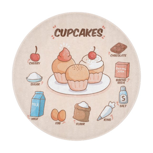 Cake Recipe Cutting Board (Front)