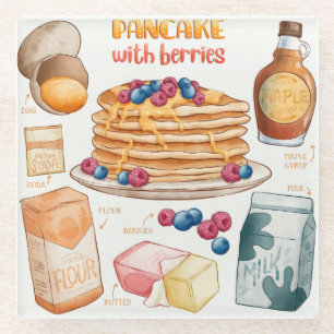 Cake Recipe Glass Coaster