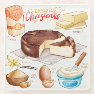 Cake Recipe Glass Coaster