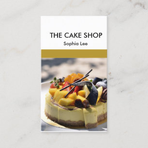 Cake shop brown and white business card