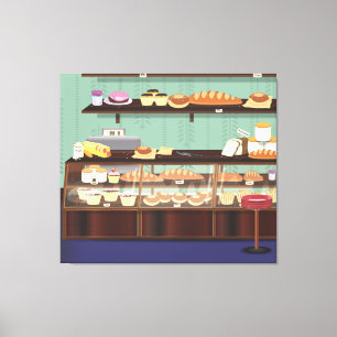 Cake Shop Counter Canvas Print