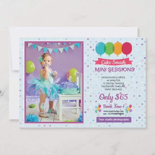 Cake Smash Mini Session Card (Front)