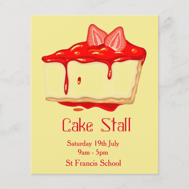 Cake Stall Bake Sale advertisement Flyer (Front)