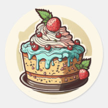 Cake sticker. Birthday