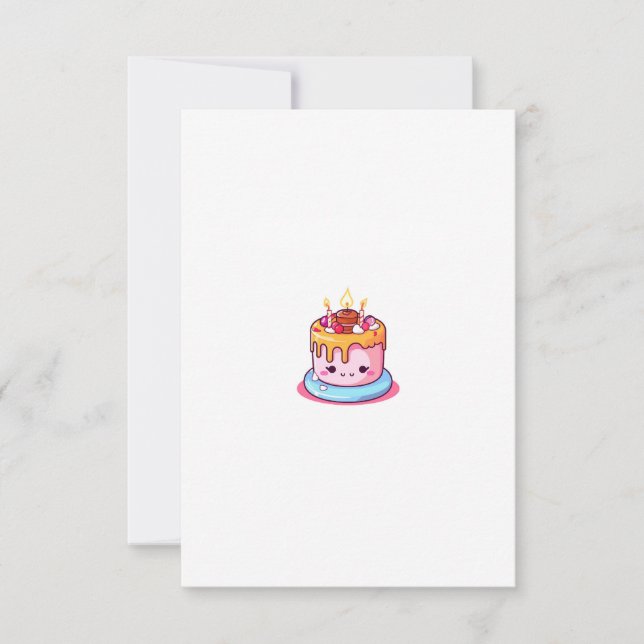 Cake theme, cake design, cute cake thank you card (Front)