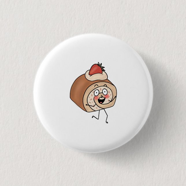 Cake themed, cake design 3 cm round badge (Front)