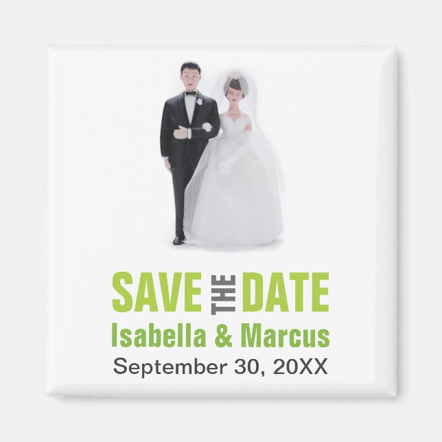 Cake Topper Save the Date Magnet (Front)