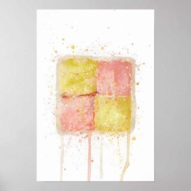 Cake Wall Art Print 'Battenberg' (Front)