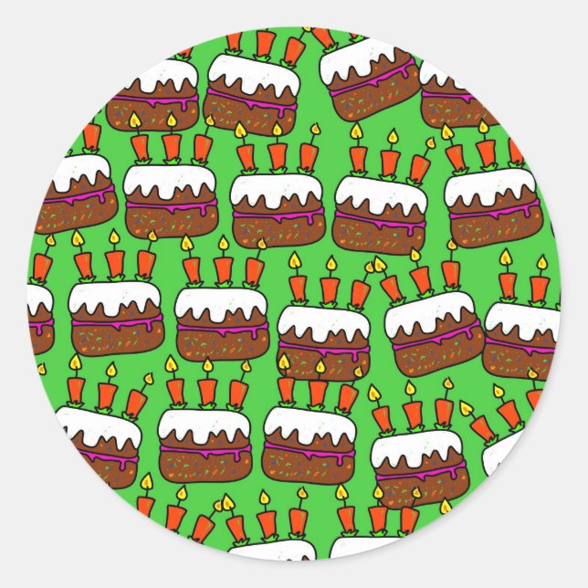 Cake Wallpaper Classic Round Sticker (Front)