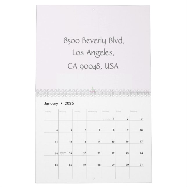 Cake watercolor Business Calendar (Jan 2026)