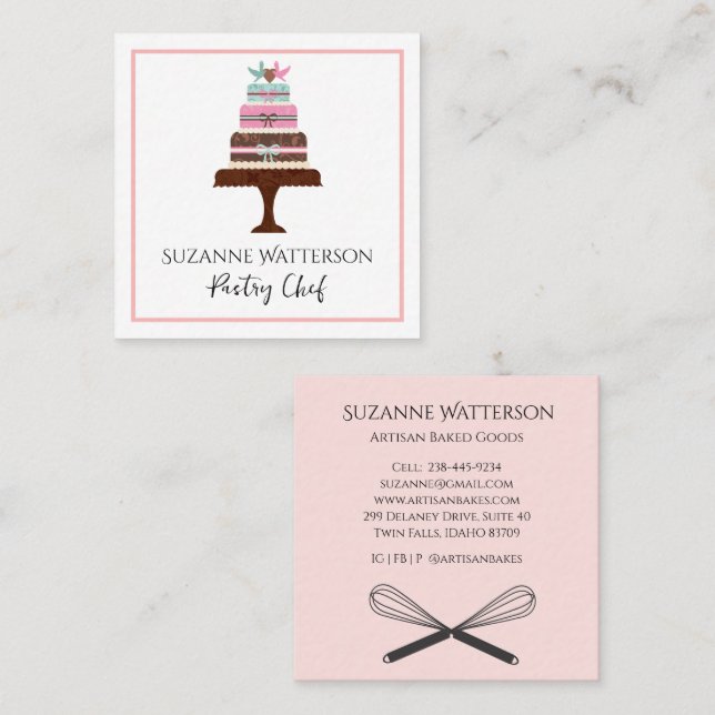 Cake & Whisks Pastry Bakery Product Business Card (Front/Back)