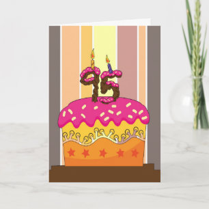 cake with candles 95 - 95th birthday card
