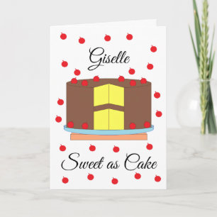 Cake with Cherries:  White Blank Card