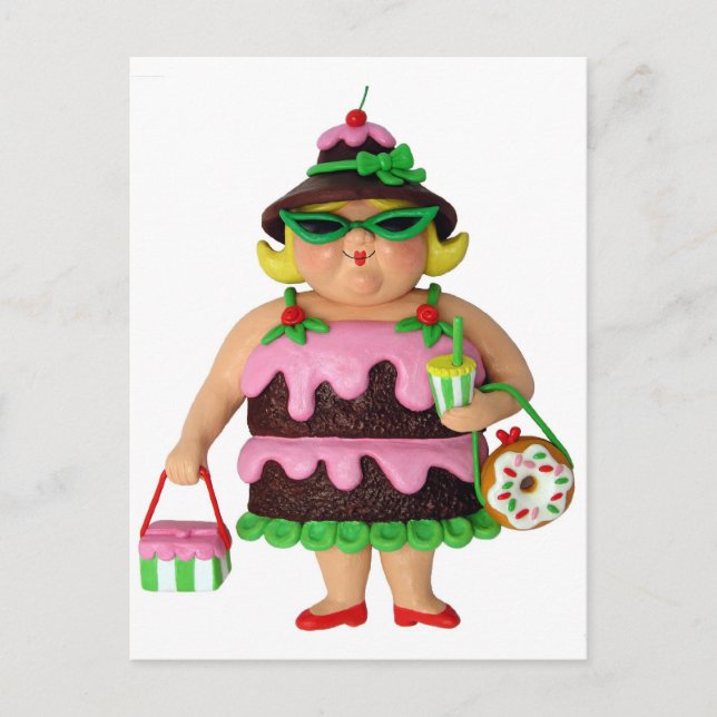 Cake Woman Postcard (Front)