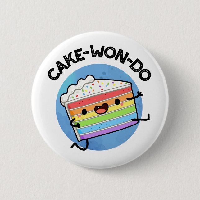 Cake-won-do Funny Taekwondo Cake Pun  6 Cm Round Badge (Front)
