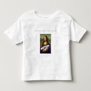 Caked Mona Lisa ‘think about the earth’ Slogan Fan Toddler T-Shirt