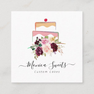 cakery floral logo business card